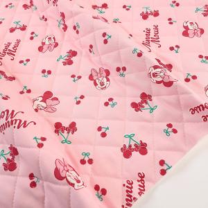 ディズニー ミニーマウス チェリー柄 オックスキルト 50cm単位 | 切売り 切り売り 生地 布 布地 キャラクター 入園 入学 キルティング生地