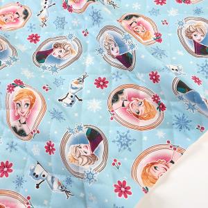 ディズニー アナと雪の女王 オックスキルト 50cm単位 | 切売り 切り売り 生地 布 布地 キャラクター 入園 入学 キルティング生地