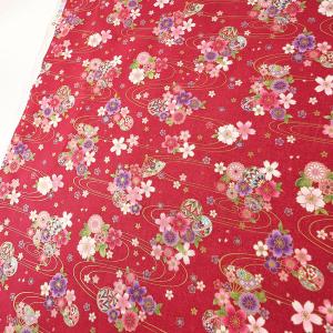 和柄 金ラメ毬柄 シーチング 50cm単位 |...の詳細画像1