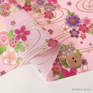 和柄 金ラメ毬柄 シーチング 50cm単位 |...の詳細画像3