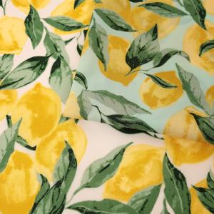 レモン柄 ナイロンオックス 50cm単位 | 切売り 切り売り 生地 布 布地 はっ水 加工 ナイロン かわいい