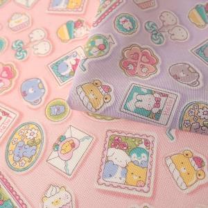 Nuance Kids うさぎシール風柄 CB 50cm単位 | 切売り 切り売り 生地 布 布地 コットン100％ かわいい