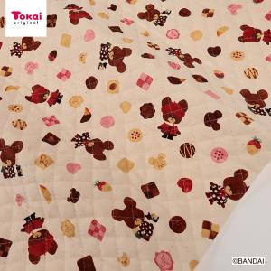 生地 布 くまのがっこう チョコレート総柄 オックスキルト 50cm単位 | 切売り 切り売り 布地 キルティング キャラクター