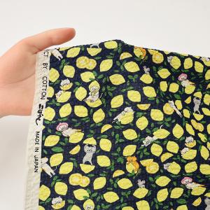 生地 布 レモンねこ リップル 50cm単位 ...の詳細画像4