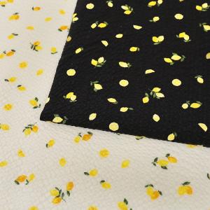 生地 布 レモン柄 リップル 50cm単位 | 切売り 切り売り 布地 檸檬 れもん 果物 フルーツ 柄 小柄 涼しい