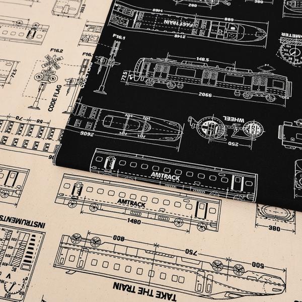 生地 布 KOMU STRADA 列車柄 オックス 50cm単位 | 切売り 切り売り 布地 入園 ...