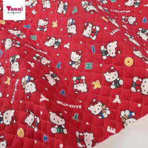 生地 布 サンリオ ハローキティ アルファベット レッド オックスキルト 50cm単位 | 切売り 切り売り 布地 キャラクター かわいい