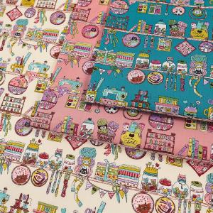 生地 布 にゃんともかわいいSEWING 猫の手芸屋さん シーチング 50cm単位 | 切売り 切り売り 布地 ねこ 猫 ネコ
