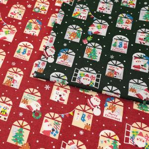 生地 布 クリスマスプリント リラックスサンタさん柄 スケア 50cm単位 | 切売り 切り売り 布地 コットン100％ かわいい