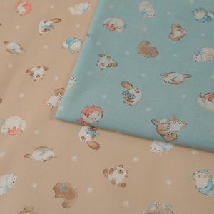 生地 布 みにふわふれんず ねこ柄 シーチング 50cm単位 | 切売り 切り売り 布地 かわいい 猫 ネコ キャット