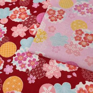 生地 布 桜柄 サザンクロス 50cm単位 | 切売り 切り売り 布地 和風 和調 和柄 さくら サクラ 花柄 かわいい コットン100％
