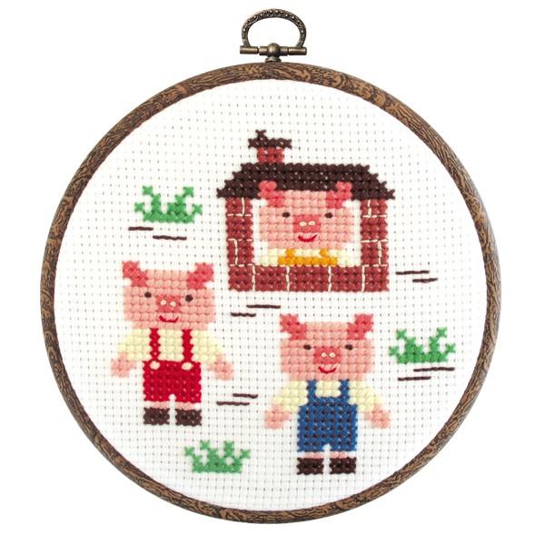 刺繍 キット オリムパス おしゃれフープ 「ものがたりシリーズ」 Fairy Tales 3匹のこぶ...