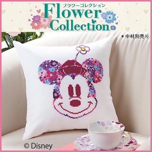 刺繍 キット オリムパス Disney フラワーコレクション ミニクッション ミニーマウス