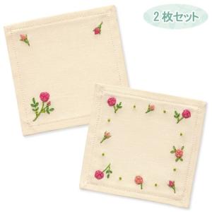 刺繍 キット オリムパス 青木和子 my sweet garden ローズ コースター｜shugale1