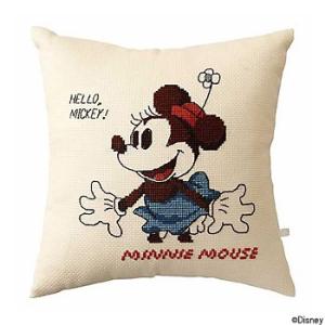 刺繍 キット オリムパス Disney クッション ミ二ーマウス ベージュ