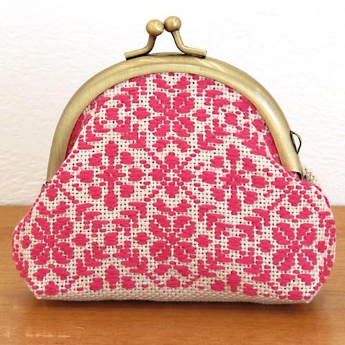 刺繍 キット オリムパス こぎんキット がま口ポーチ丸型 ベージュ