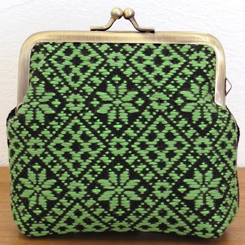 刺繍 キット オリムパス こぎんキット がま口ポーチ角型 黒
