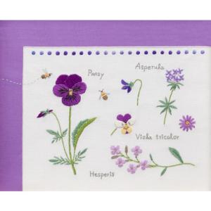 刺繍 青木和子 12か月の植物手帖 ビオラ フレーム付き｜No.542010