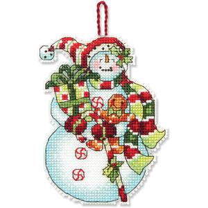 刺繍 輸入キット Dimensions クリスマスオーナメントキット Snowman with Sweets Ornament刺しゅうPUSH｜shugale1