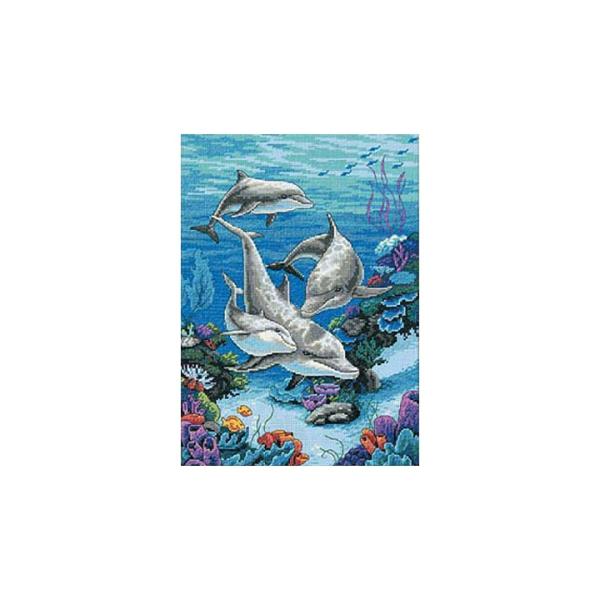 刺繍 Dimensions The Dolphins&apos; Domain｜刺しゅうキット クロスステッチ