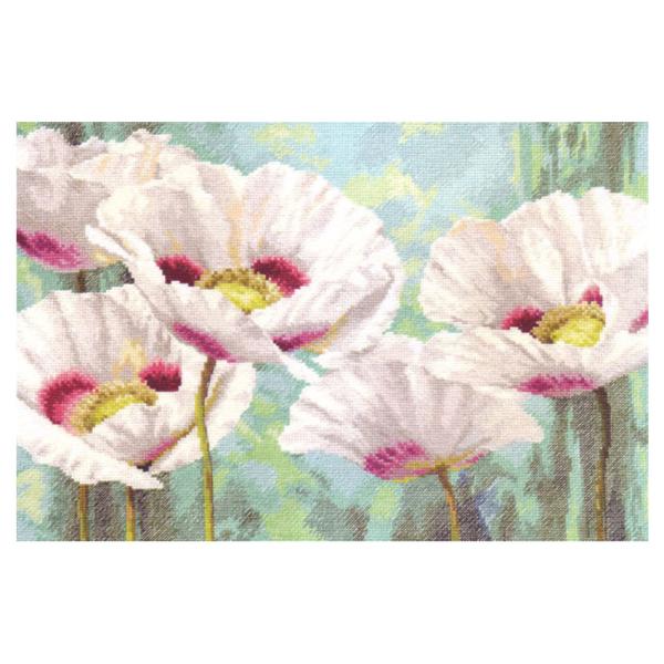 刺繍 輸入キット ALISA（アリサ） White poppies （ホワイトポピー）｜クロスステッ...