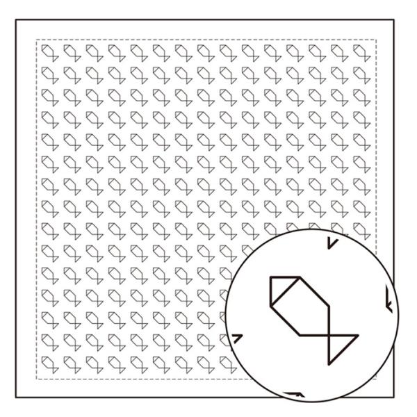 刺し子布パック オリムパス 一目刺しの花ふきん ほんわか サカナ｜H-1093 かわいい さかなさん...