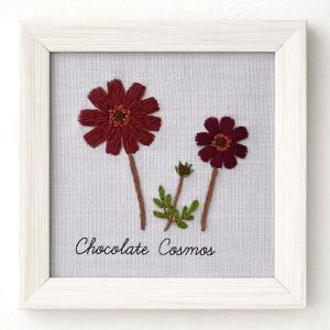 刺繍 青木和子 12か月の植物手帖 チョコレートコスモス