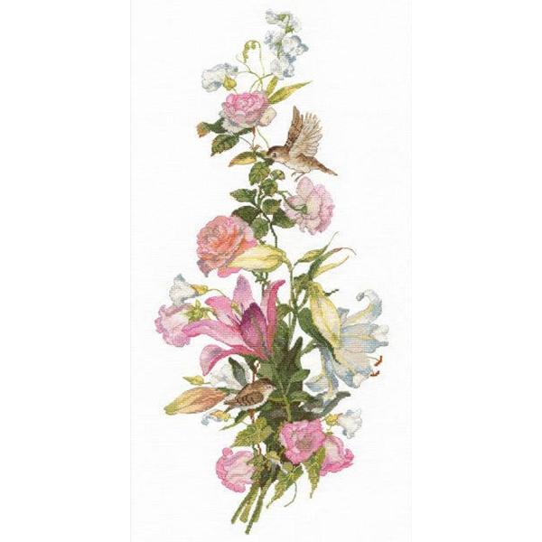 輸入刺繍キット Flower composition. Lilies 花合わせ 百合 999 Obe...