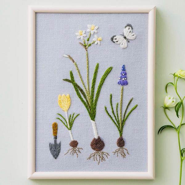 青木和子 お庭のスケッチブック 球根のスケッチ No.542207 ／ コスモ 刺繍キット フレーム...