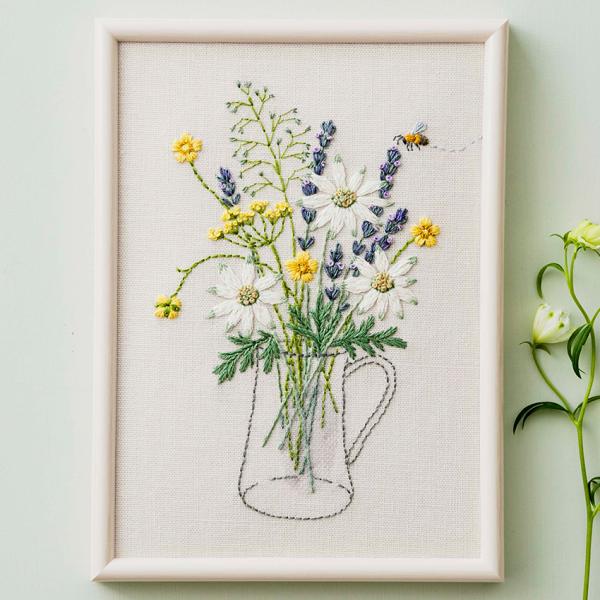 青木和子 お庭のスケッチブック ガーデンのブーケ No.542209 ／ コスモ 刺繍キット フレー...