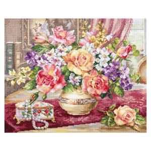 刺繍 輸入キット ALISA 2-50 Rose in the living room リビングルームのバラ | アリサ リビング 部屋 ばら バラの花 薔薇 豪華