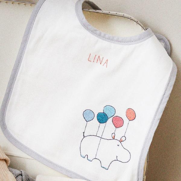 DMC Gift of Stitch RK207 空飛ぶカバさん刺繍ビブ フリーステッチキット | ...