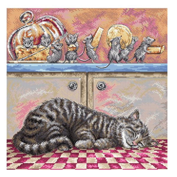 刺繍 LETISTITCH L8072 When The Cat Sleeps 猫が眠るとき | ね...