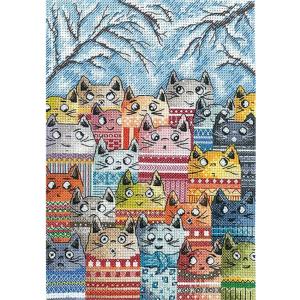 刺繍 輸入キット ANDORIANA Voices of Spring V-2 | クロスステッチキット 刺繍 子ねこ ねこ 雪 かわいい