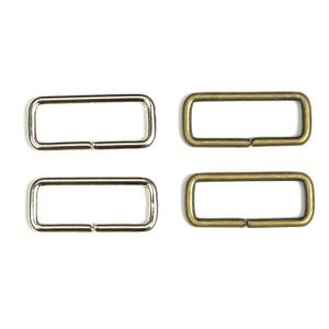 角カン 20mm 径2mm 2個入 ソーイング 副資材 かん 四角 長方形 真鍮 バッグパーツ トーカイ