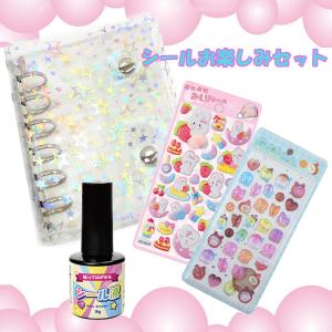 お楽しみ袋 シール手帳セット | シール液 透明 シール ぷっくり 子供 シール帳 デコ パーツ シール交換 粘着 3Dシール 立体