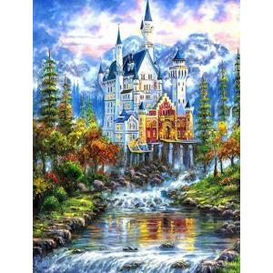 ダイヤモンドアート キット 四角ビーズ 上級者 イギリスの街