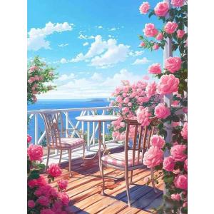 大型 ダイヤモンドアート キット 50×40 海のテラス リゾート