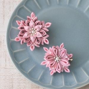 京ちりめん つまみ細工 キット 彩花ブローチ (紫) LH-412 Panami