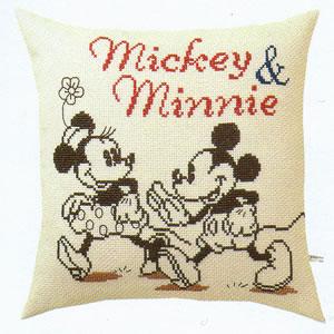 オリムパス クロスステッチ 刺繍キット(刺しゅう）ミッキー&amp;ミニー クッション（ディズニー）