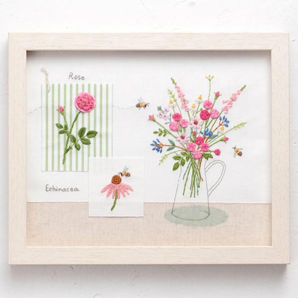 刺繍作成キット ルシアン　刺繍キット 青木和子 カラーコレクション ピンク