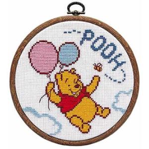 オリムパス クロスステッチ 刺繍キット(刺しゅうキット）空飛ぶプーさん （ディズニー）フープ付き