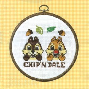 オリムパス クロスステッチ 刺繍キット(刺しゅうキット）チップ＆デール フープ付（ディズニー）
