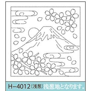 刺し子 リハビリ（作業療法）花ふきん布パック　富士と桜(浅葱） オリムパス｜shugeiya