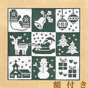 オリムパス　クリスマス クロスステッチ 刺繍キット(刺しゅうキット）クリスマス（グリーン）額付｜shugeiya