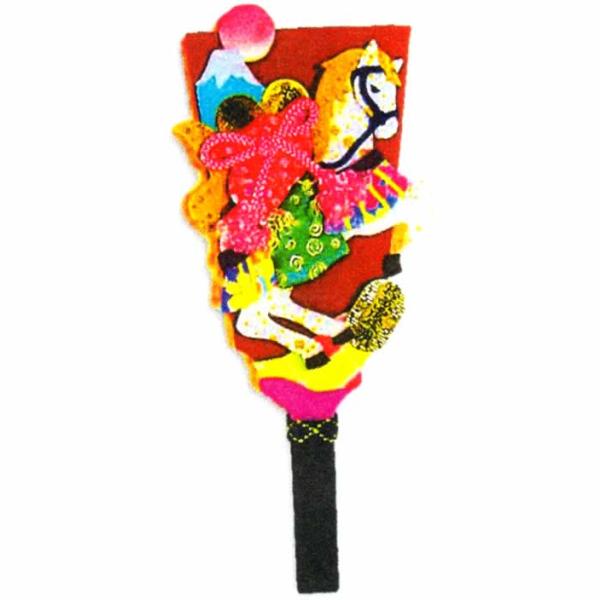 東芸 押絵  干支 キット（午 馬 うま）飾りちりめん 手作り２０２６年　干支  羽子板・開運飛翔馬