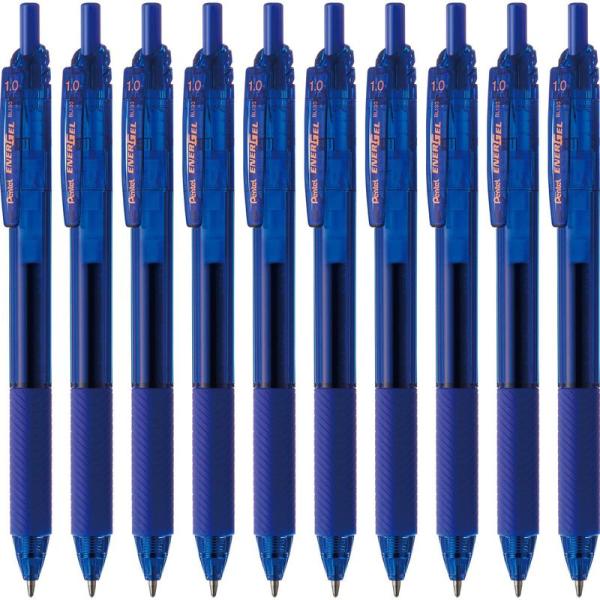 ぺんてる ゲルインキボールペン エナージェルS 1.0mm 青 10本 BL130-C