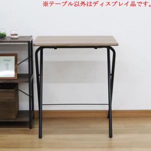 折り畳みテーブル ブラウン 幅50 高さ70 奥行48 完成品 : 収納家具本舗