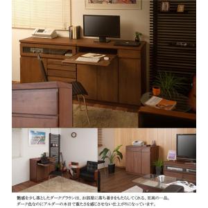 パソコンデスク 木製 プリンター 収納 省スペ...の詳細画像3