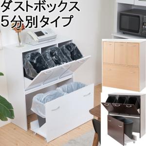 ゴミ箱 キッチン 薄型 大容量 収納 5分別 2段 90l 90リットル ダストボックス